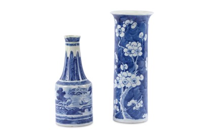 Lot 74 - A Chinese blue and white porcelain prunus vase...