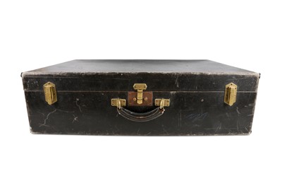 Lot 649 - Hermes Black Leather Bound Suitcase, c. 1974,...