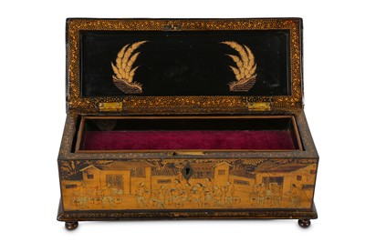 Lot 534 - A CHINESE BLACK GILT-LACQUER ‘TEA PRODUCTION’...