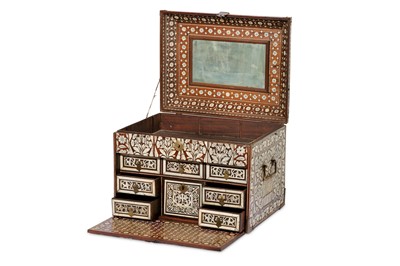 Lot 8 - AN 18TH CENTURY MUGHAL SANDALWOOD AND IVORY...