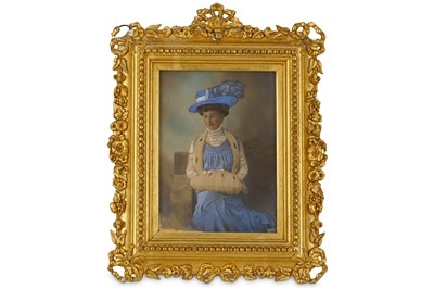 Lot 497 - Foster - Portrait of a lady in a blue silk...