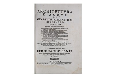 Lot 50 - Hydraulics. - Barattieri (Giovanni  Battista)...