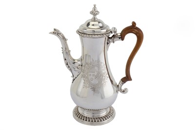 Lot 295 - An early George III sterling silver coffee pot,...