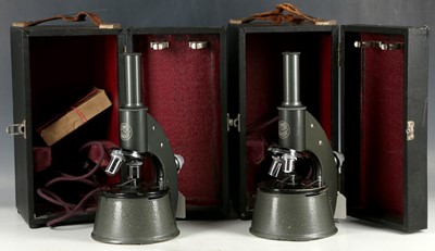 Lot 222 - A vintage Baker microscope with turret...