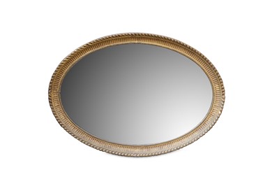 Lot 296 - A 19th Century oval mirror in a gilded frame...