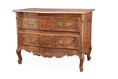 Lot 298 - A 19th Century French walnut commode chest...