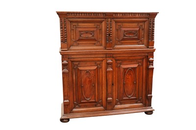 Lot 383 - A late 17th to early 18th Century oak cupboard,...