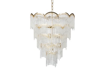 Lot 124 - ITALY- A large five - tier Chandelier, 1970s,...