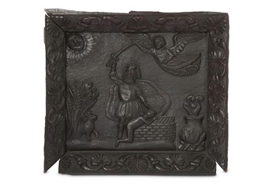 Lot 171 - A 17TH CENTURY OAK RELIEF DEPICTING ABRAHAM...