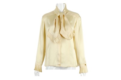 Lot 546 - Chanel Boutique Cream Silk Shirt, 1980s,...