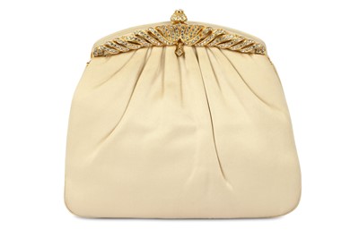 Lot 544 - Judith Leiber Champagne Satin Clutch, ornate...