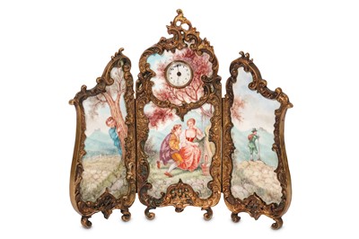 Lot 74 - A LATE 19TH CENTURY VIENNESE ENAMEL AND GILT...