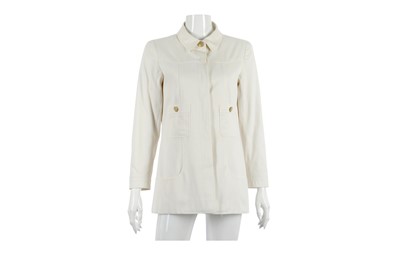 Lot 567 - Chanel White Cotton Jacket, c. 2002, double...