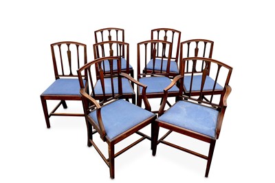 Lot 317 - A set of eight George III mahogany dining...