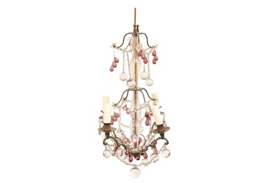 Lot 319 - An early 20th Century four branch chandelier,...