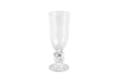 Lot 57 - A Lalique Clos Vougeot champagne glass with...