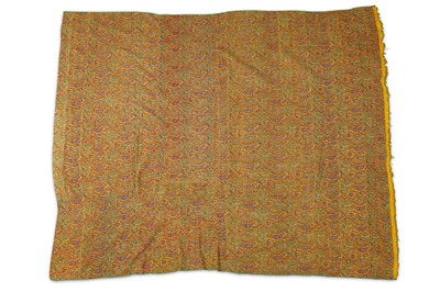 Lot 120 - A LENGTH OF YELLOW TERMEH SHAWL CLOTH Possibly...