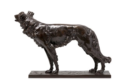 Lot 190 - A LATE 19TH CENTURY BRONZE MODEL OF A BORZOI...