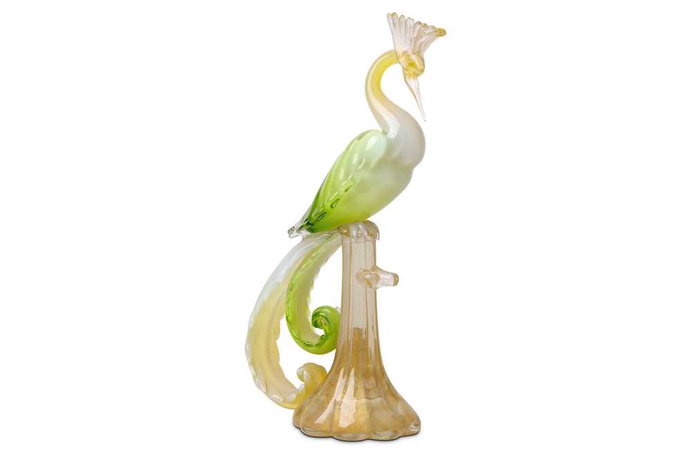 Lot 182 - A MID 20TH CENTURY MURANO GLASS PEACOCK...