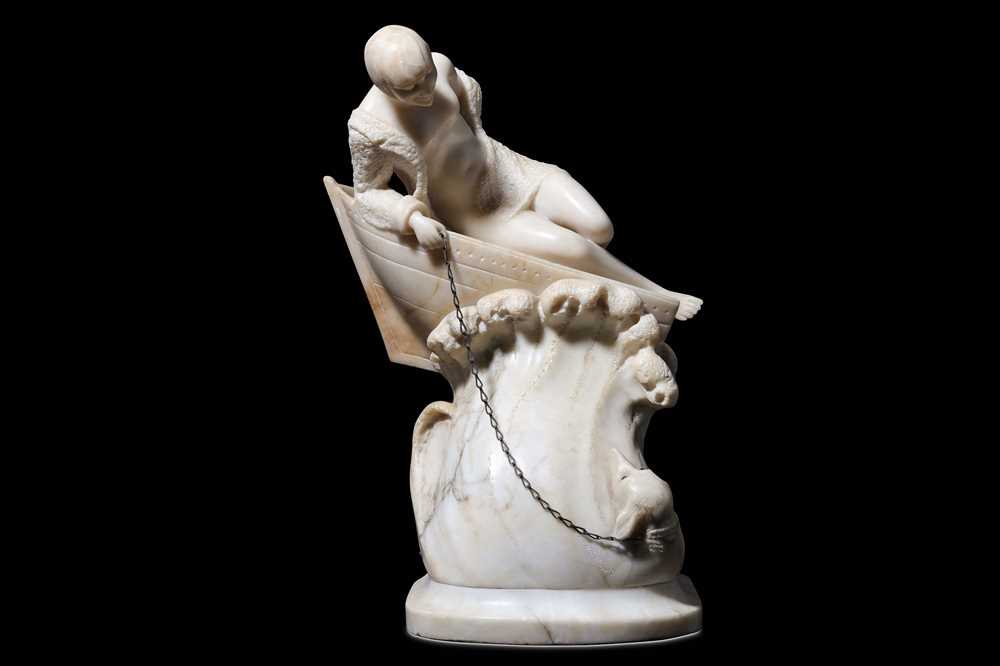 Lot 59 - AN EARLY 20TH CENTURY ITALIAN ALABASTER...