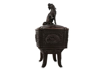 Lot 1079 - A LARGE BRONZE KORO BY SEIMIN. 19th Century....