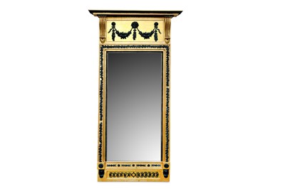 Lot 373 - A Neoclassical giltwood pier mirror with...
