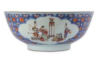 Lot 426 - A CHINESE FAMILLE ROSE 'LADIES AND BOYS' PUNCH...