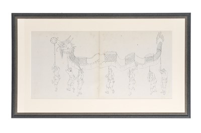 Lot 167 - A CHINESE INK STUDY OF A DRAGON PUPPET. Late...