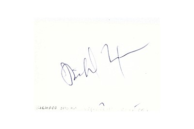 Lot 293 - Nixon (Richard) Blue ink signature on white...