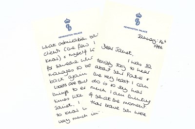 Lot 321 - Diana, Princess of Wales Autograph letter...