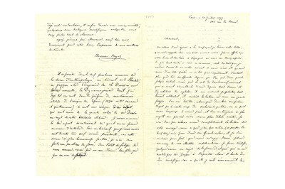 Lot 349 - Royer (Clemence Auguste) Autograph letter...