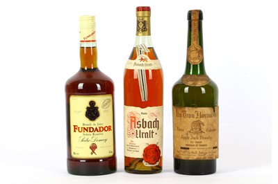 Lot 498 - Three bottles of Brandy from Spain, German &...