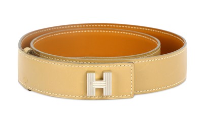 Lot 534 - Hermes Tan Box Cadena Belt, c. 2000, Palladium...