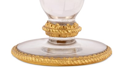 Lot 6 - A ROCK CRYSTAL AND GOLD MOUNTED TAZZA FROM THE...