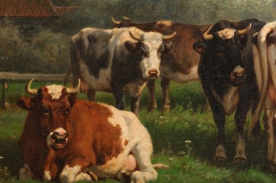 Lot 198 - HENDRICK SAVRY (DUTCH 1823-1907) Milking the...