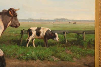 Lot 198 - HENDRICK SAVRY (DUTCH 1823-1907) Milking the...