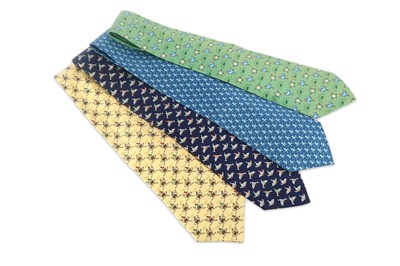 Lot 507 - Four Whimsical Hermes Silk Ties, to include...