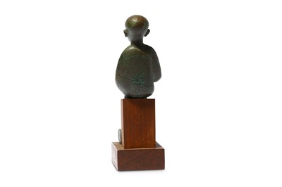 Lot 62 - AN EGYPTIAN BRONZE FIGURE OF IMHOTEP Late...