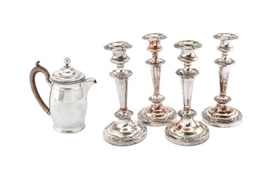 Lot 130 - A set of four William IV Old Sheffield Silver...