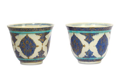 Lot 109 - A PAIR OF KUTAHYA-STYLE POTTERY VASES Possibly...