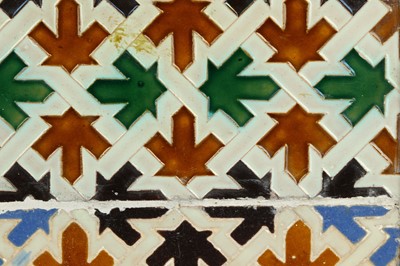 Lot 195 - FOUR SPANISH POTTERY TILES Possibly Seville,...