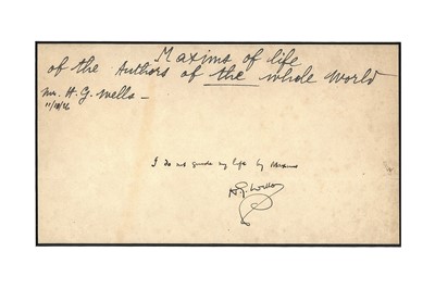 Lot 195 - Wells (H.G.) Autograph statement signed ('I do...