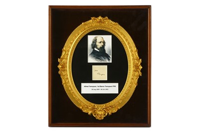 Lot 192 - Tennyson (Alfred) Clipped signature, mounted...