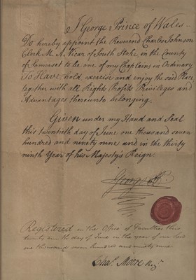 Lot 327 - George IV, King of England Letter signed by...