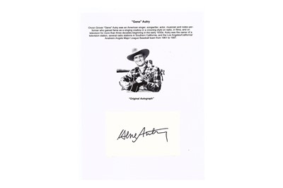 Lot 200 - Autry (Gene) Index card boldly signed by Gene...