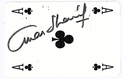 Lot 152 - Sharif (Omar) Black ink signature on an Ace of...
