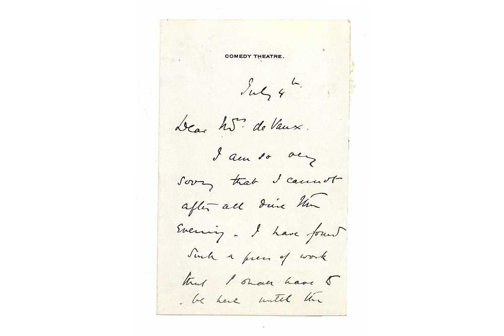 Lot 123 - Hawtrey (Charles) Autograph letter signed...