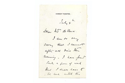 Lot 123 - Hawtrey (Charles) Autograph letter signed...