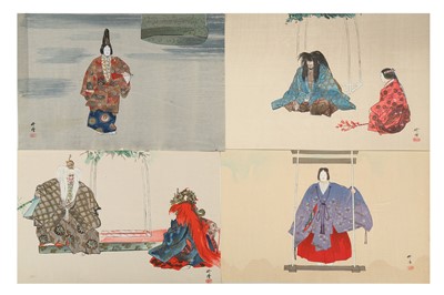 Lot 1129 - TWO ALBUMS OF NOH PRINTS. 20th century. Three...