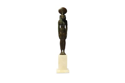 Lot 177 - AN EGYPTIAN BRONZE FIGURE OF SEKHMET Late...